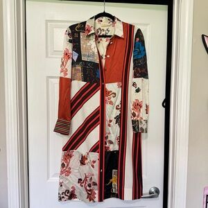 Tory burch patchwork shirt dress! Like new!